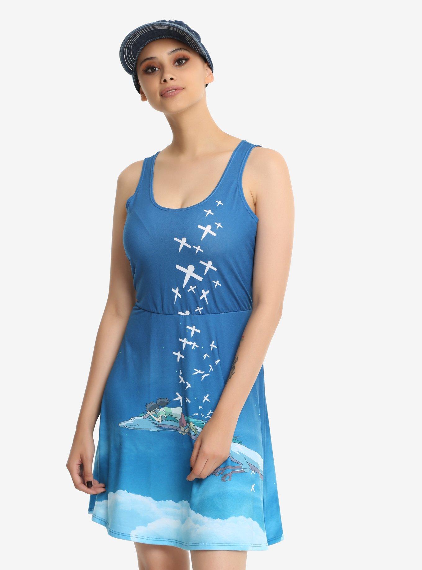 Her Universe Studio Ghibli Spirited Away Flying Scene Dress, BLUE, hi-res