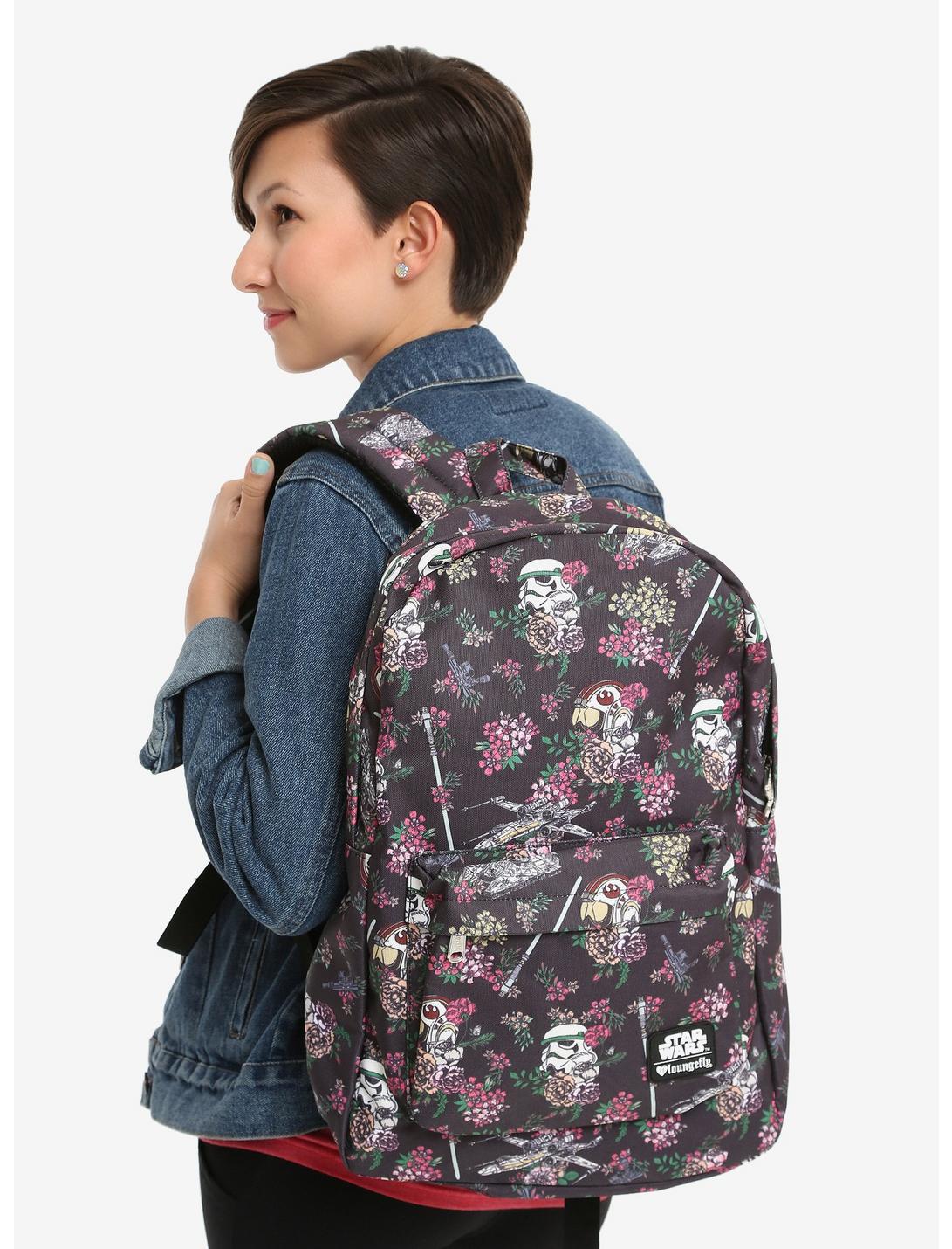 Loungefly Star Wars Helmet And Ships Floral Backpack, , hi-res