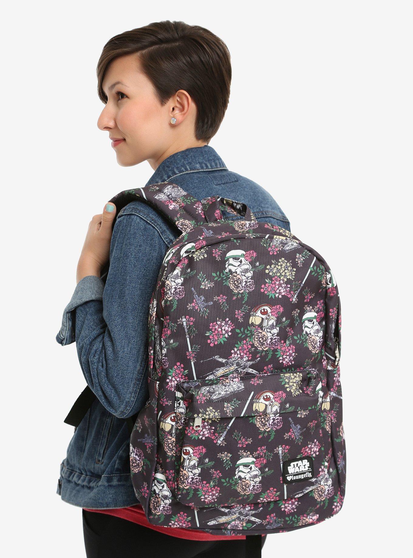Loungefly Star Wars Helmet And Ships Floral Backpack, , hi-res