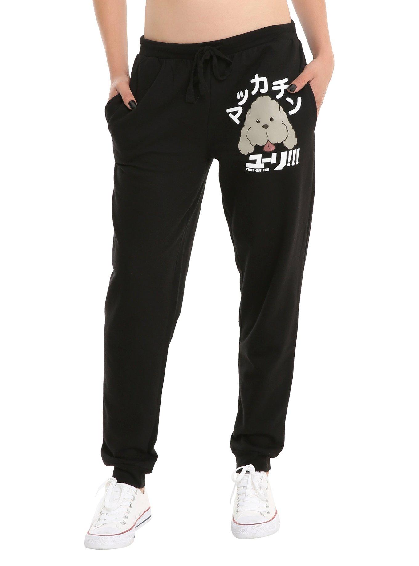 Yuri!!! On Ice Makkachin Girls Jogger Pants, BLACK, hi-res