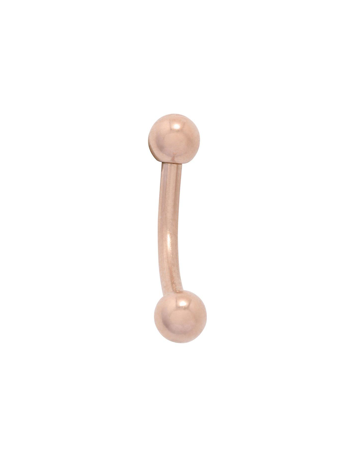 16G 5/16 Steel Rose Gold Eyebrow Barbell | Hot Topic