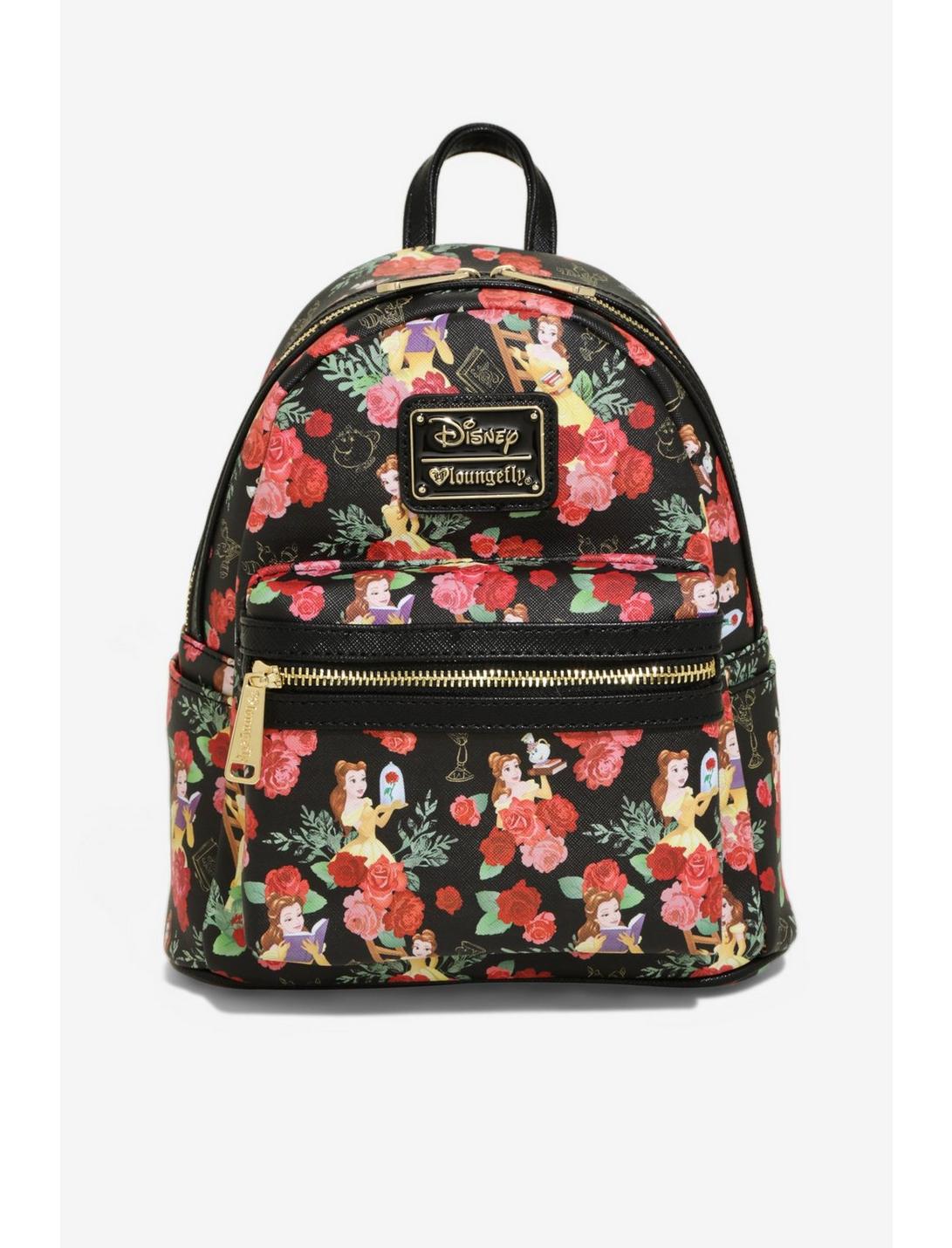 Plus Size Loungefly Disney Beauty And The Beast Belle Floral Mini Backpack, , hi-res