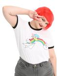 Hello Sanrio Rainbow Girls Ringer T-Shirt Plus Size, WHITE, hi-res
