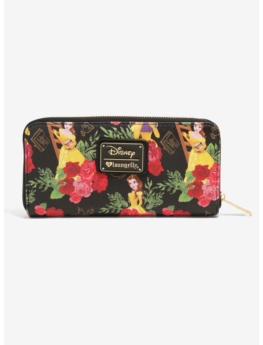 Loungefly Disney Beauty And The Beast Belle Floral Zipper Wallet, , hi-res