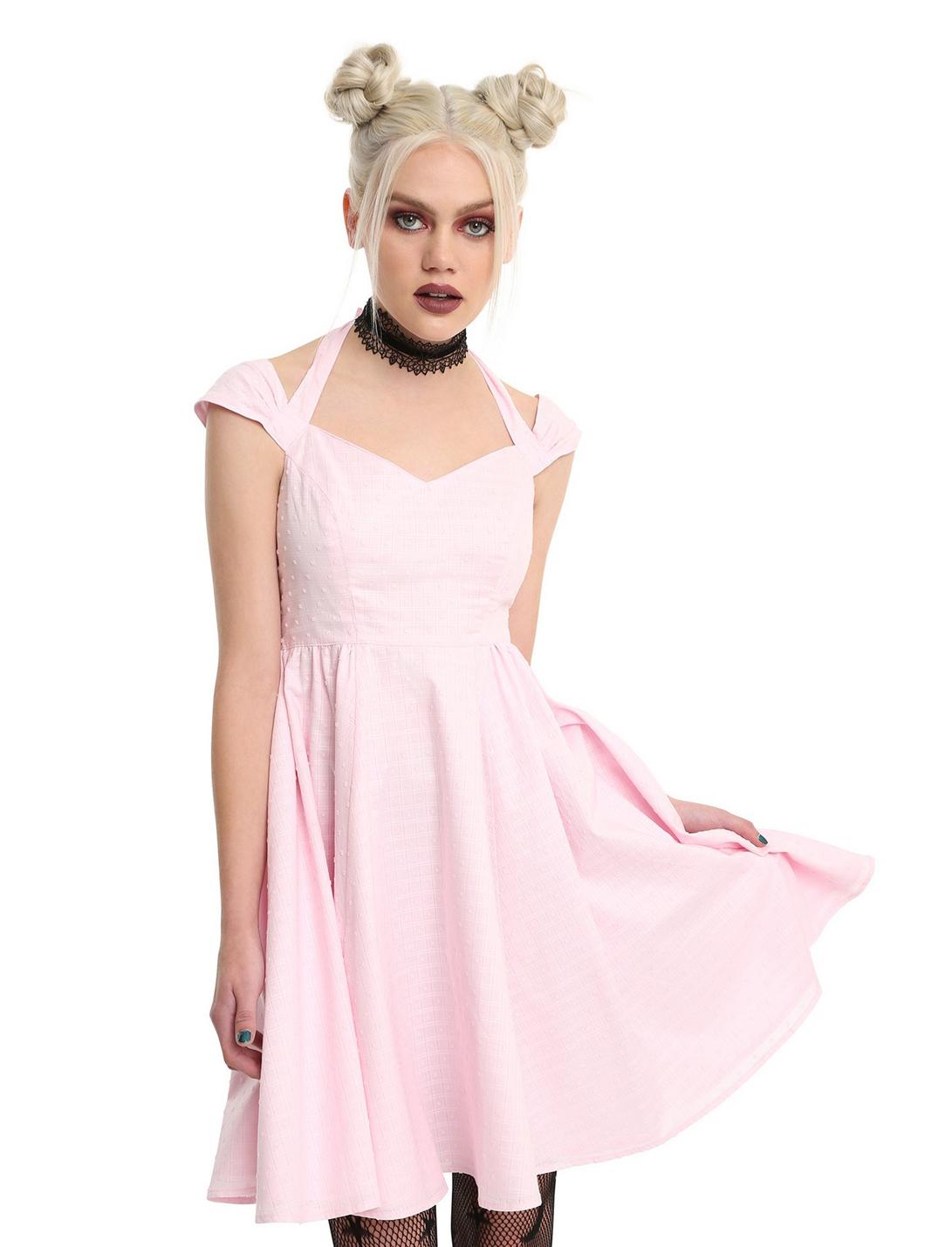 Hell Bunny Pink Eveline Swing Dress, PINK, hi-res