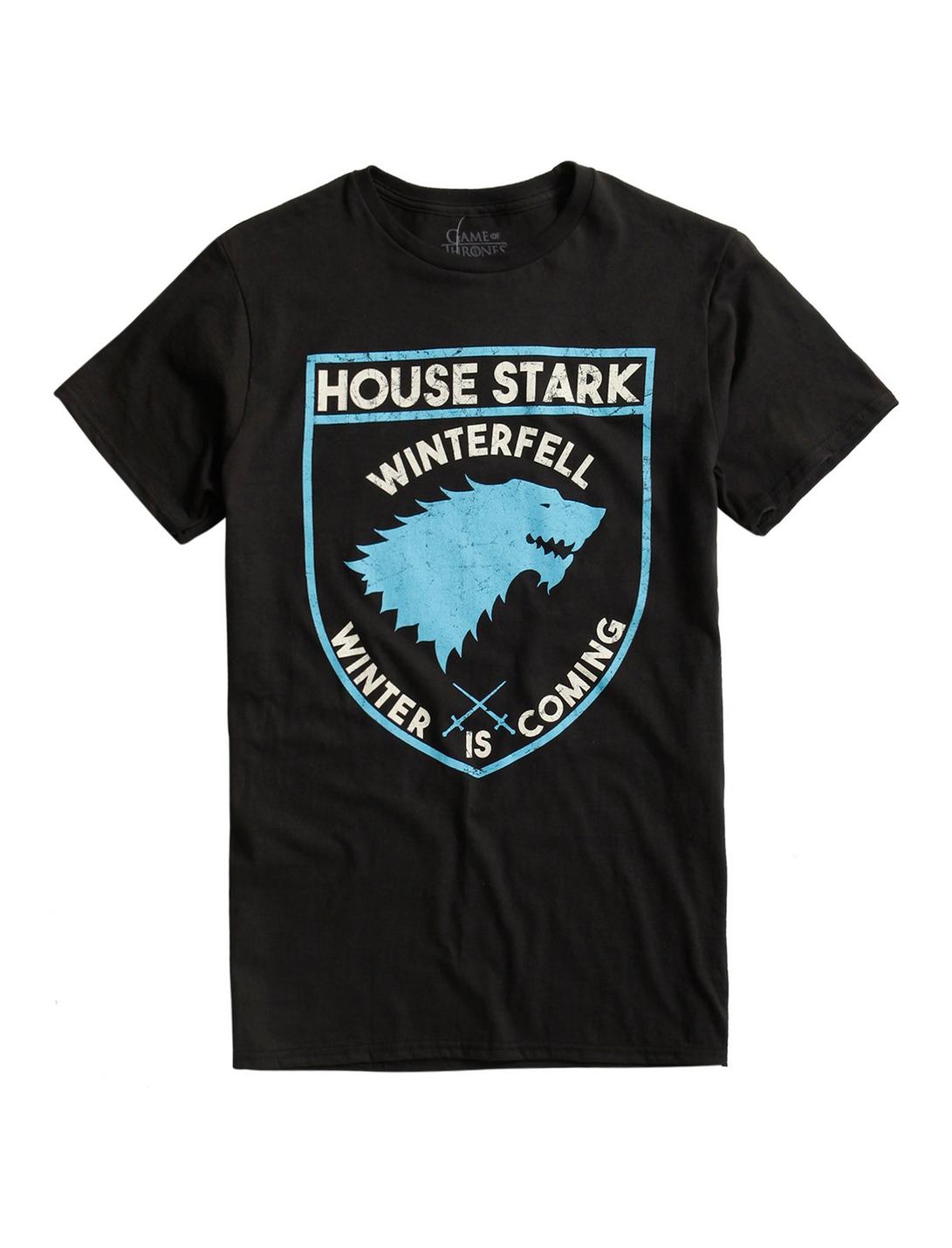 Game Of Thrones Stark Shield Logo T-Shirt, BLACK, hi-res