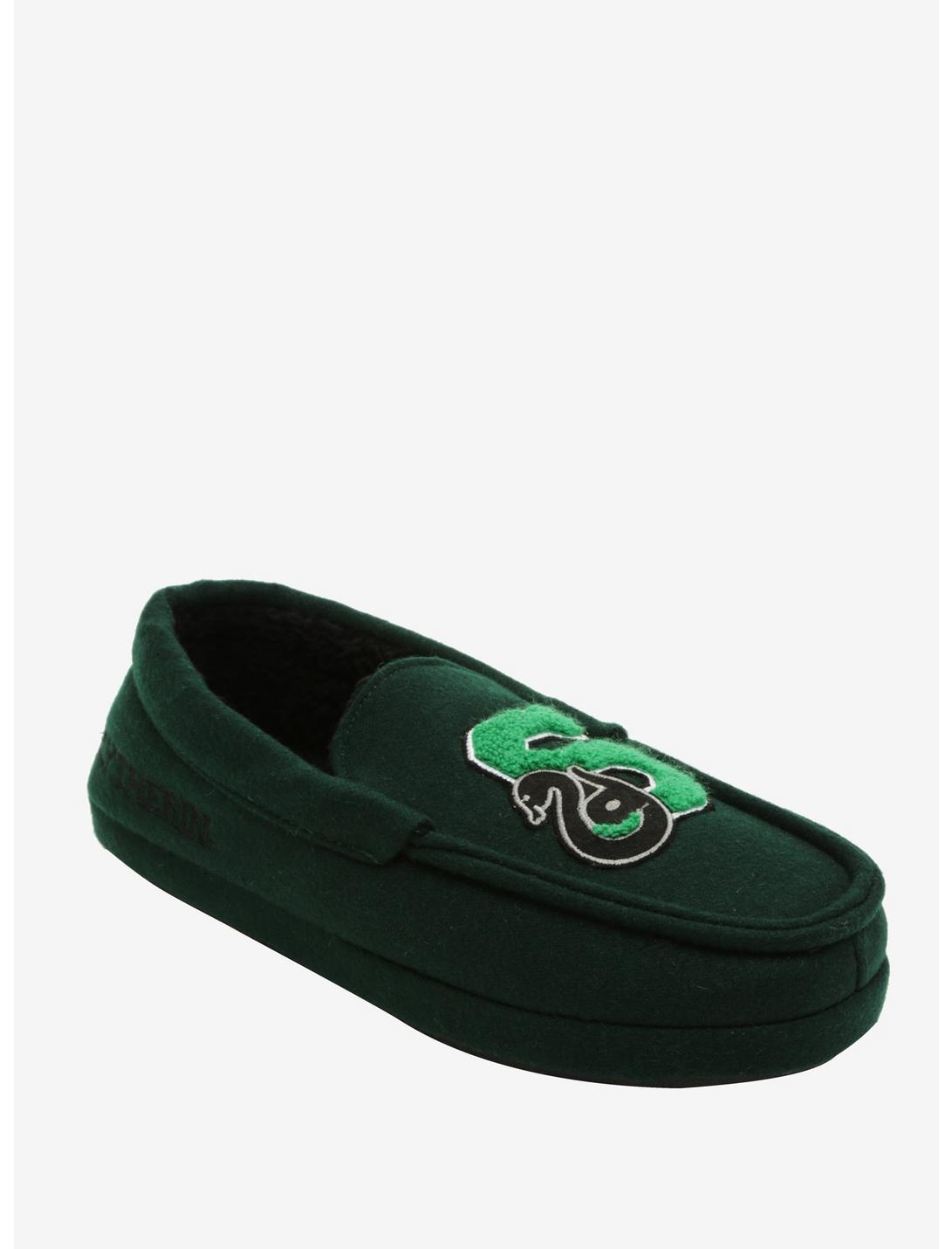 Harry Potter Slytherin Moccasin Slippers, GREEN, hi-res