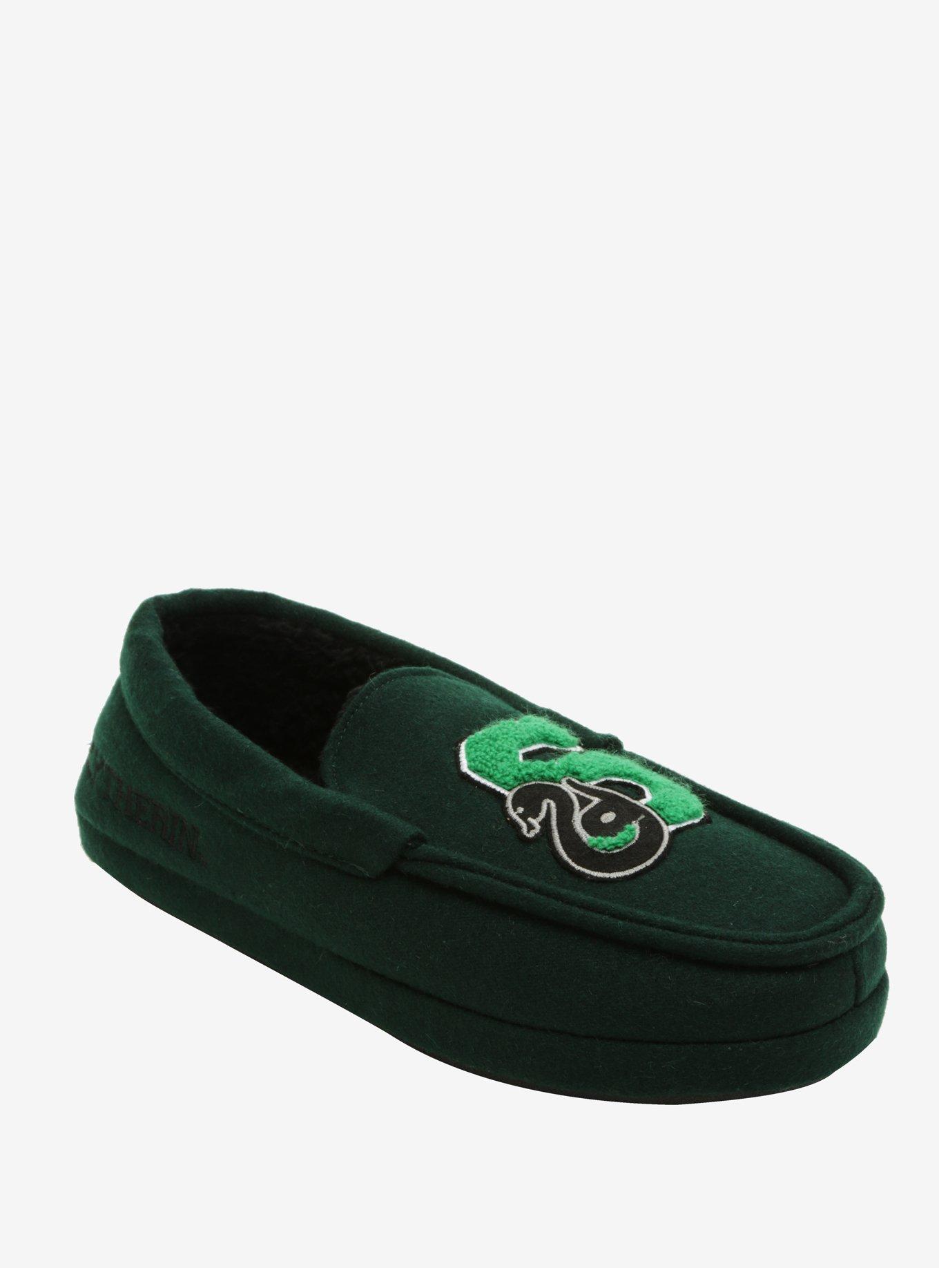 Harry Potter Slytherin Moccasin Slippers, GREEN, hi-res