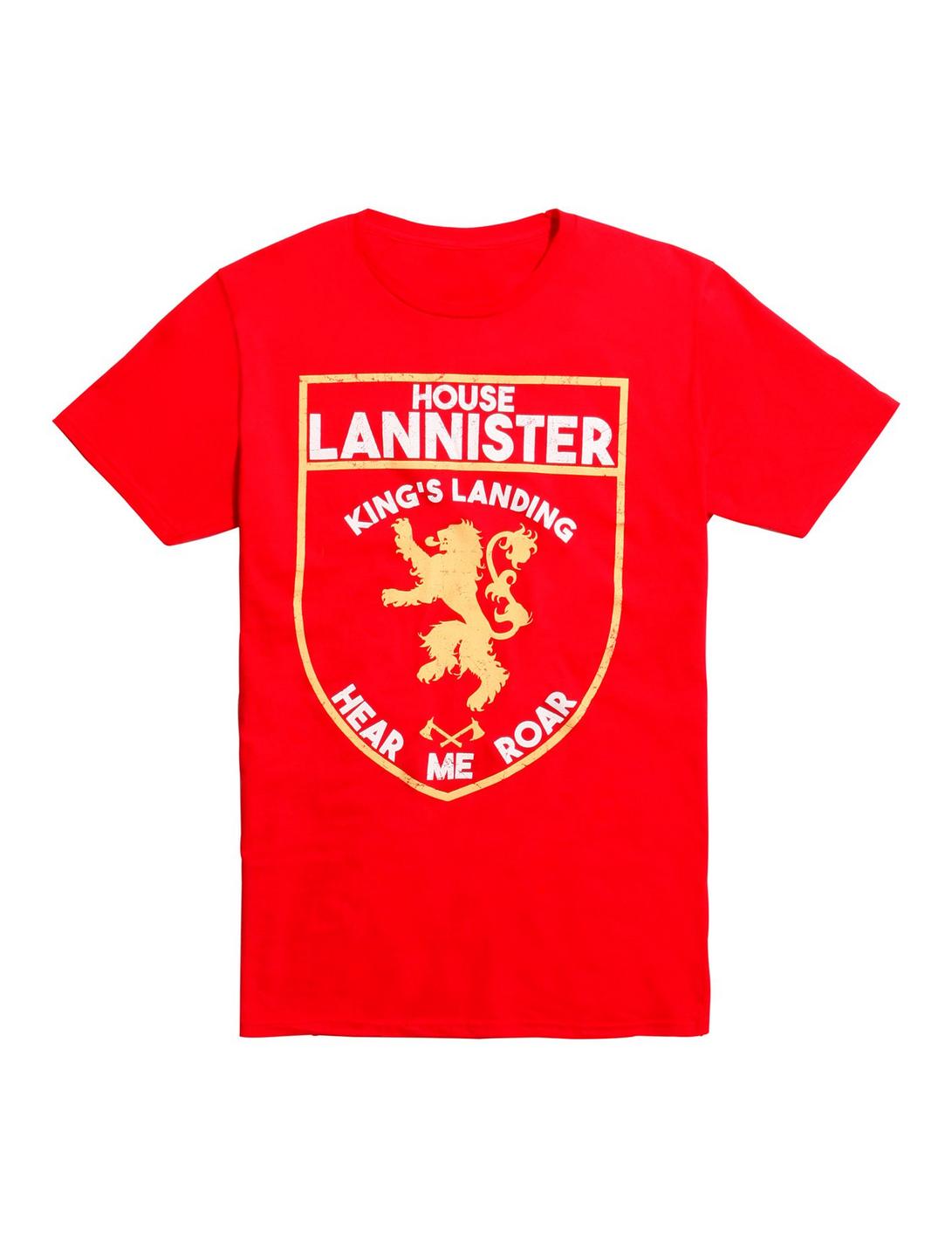 Game Of Thrones House Lannister Shield Logo T-Shirt, RED, hi-res