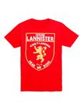 Game Of Thrones House Lannister Shield Logo T-Shirt, RED, hi-res