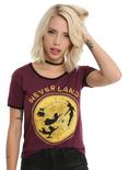 Disney Peter Pan Never Land Compass Ringer Hi-Low Girls T-Shirt, BURGUNDY, hi-res