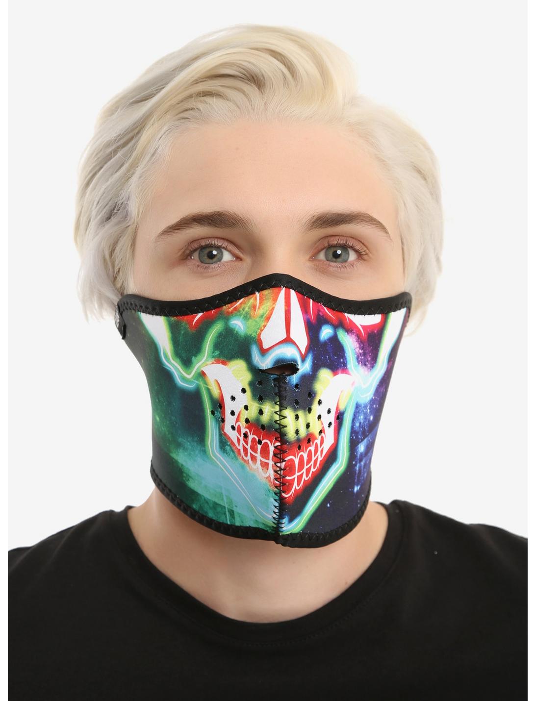 Neon Skull Neoprene Half Mask, , hi-res