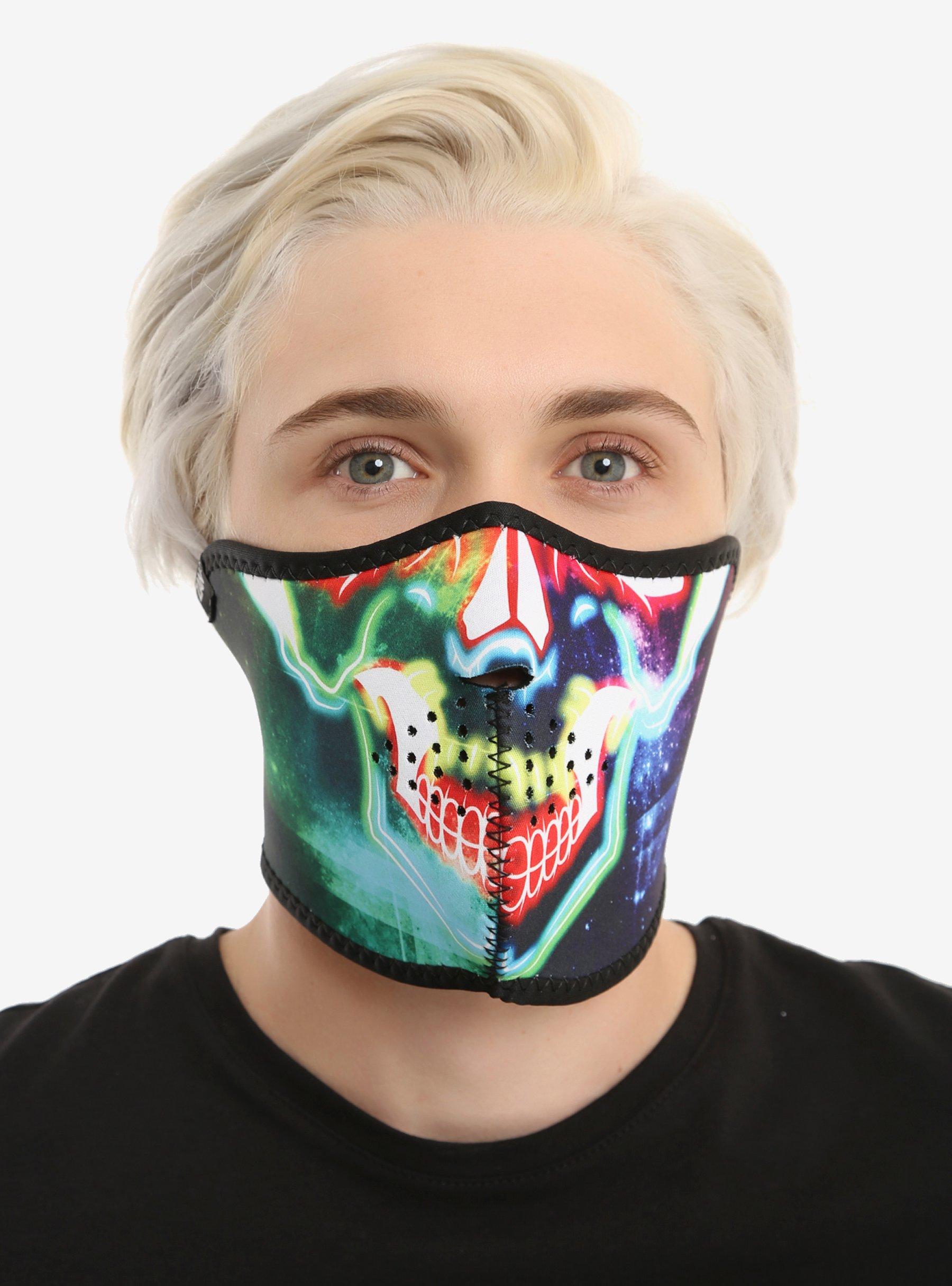 Neon Skull Neoprene Half Mask, , hi-res