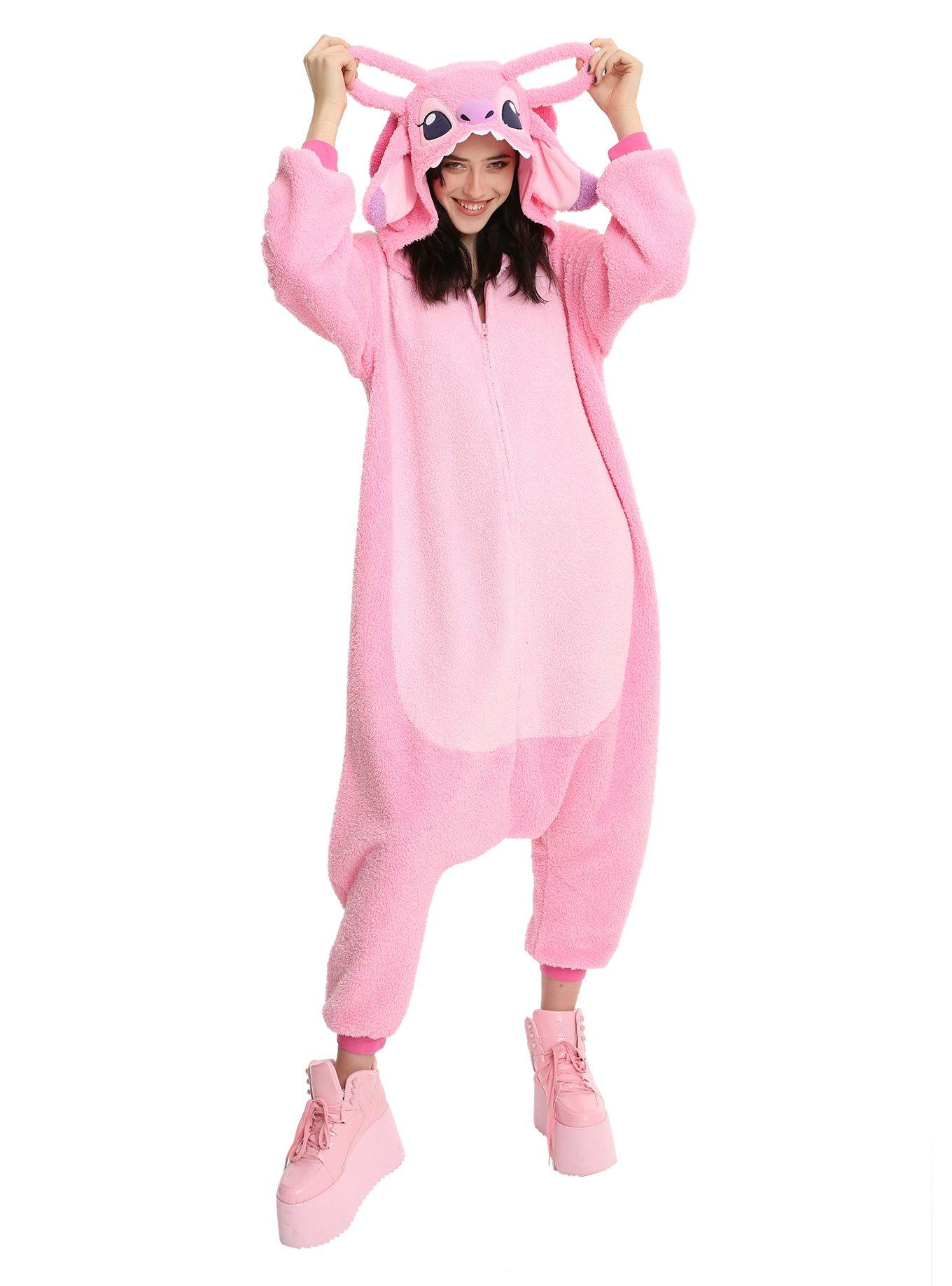 Lilo & Stitch Angel Scrump Onesie Pajamas Group Costume For Adult & Teens