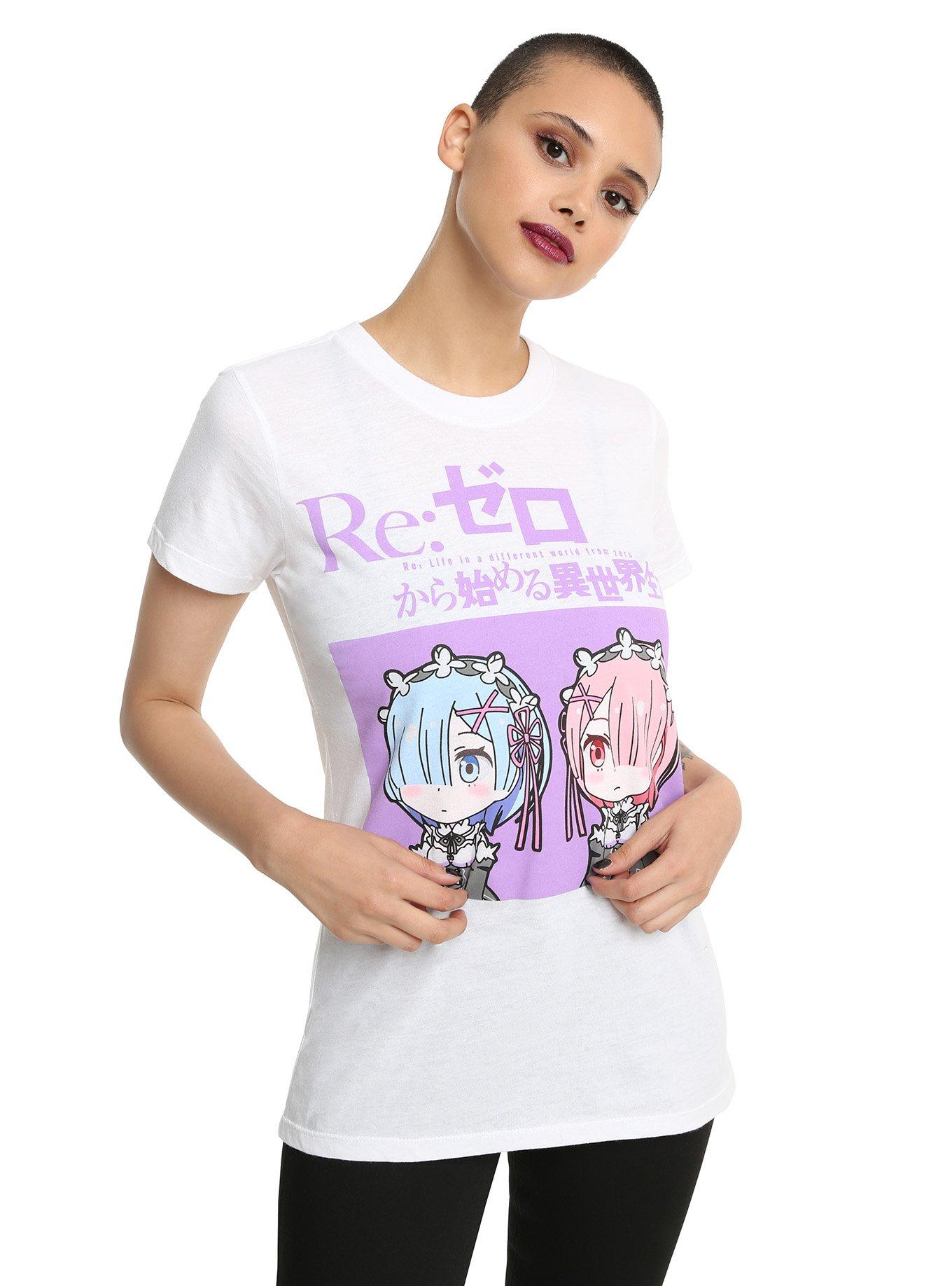 Re:Zero - Starting Life in Another World Chibi Rem And Ram Girls T-Shirt, WHITE, hi-res