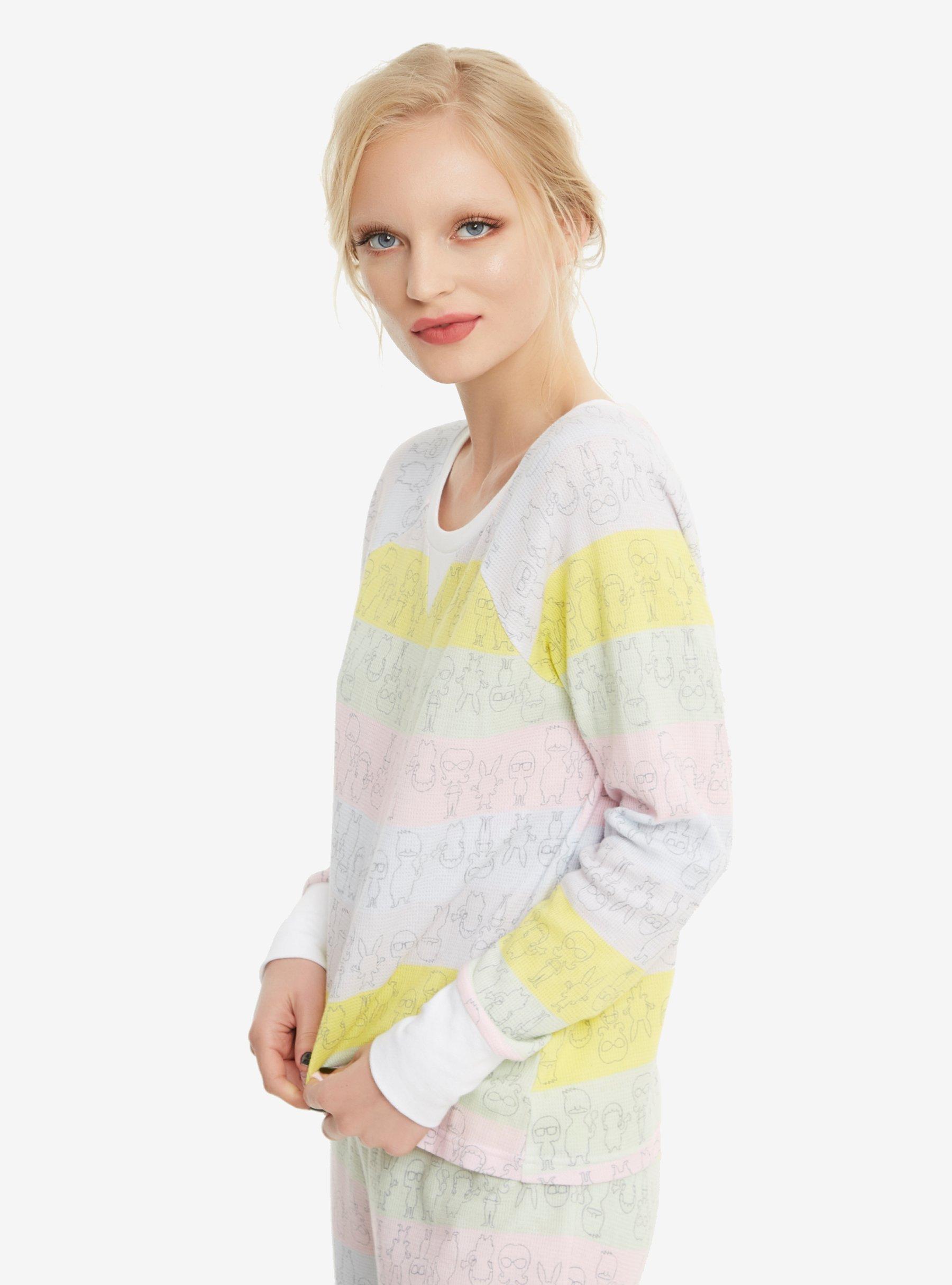 Bob's Burgers Striped Girls Thermal Sleep Set, MULTI, hi-res