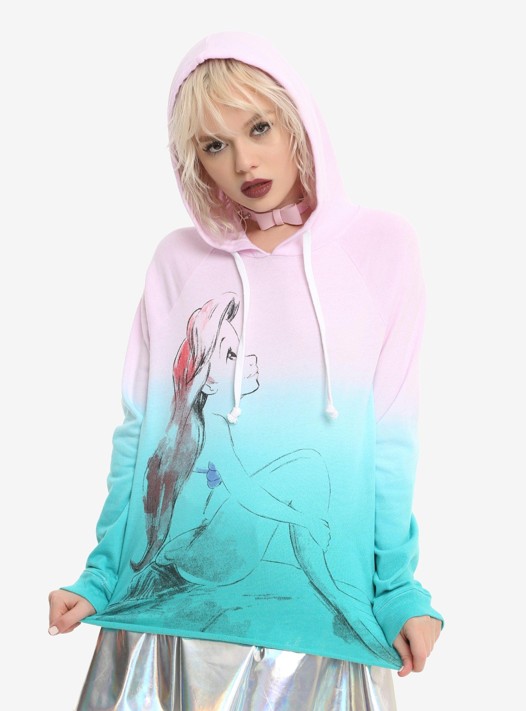 Disney The Little Mermaid Ariel Dip Dye Girls Hoodie, MULTI, hi-res