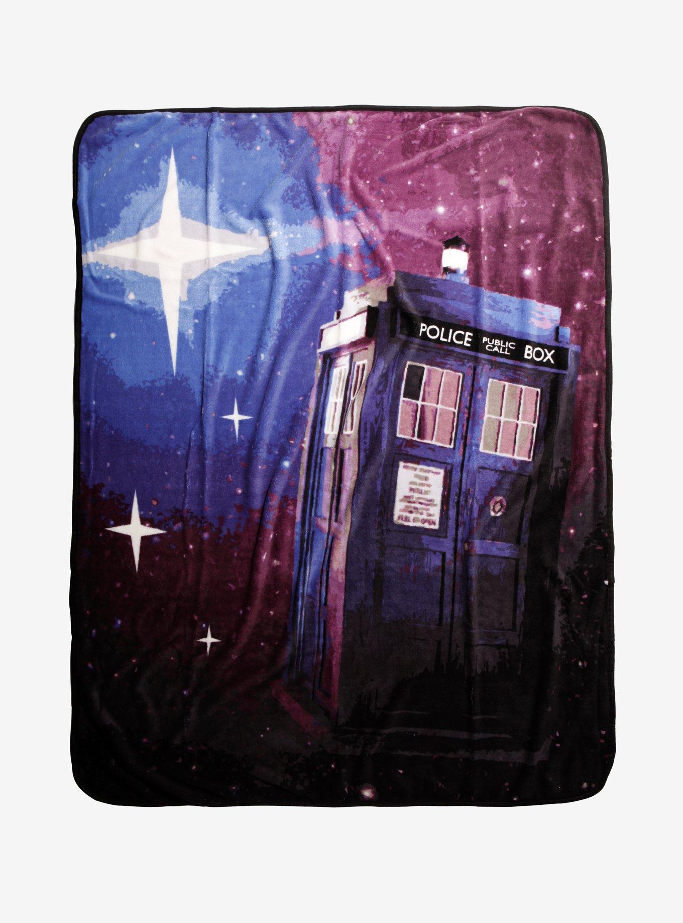 Doctor Who TARDIS Galaxy Throw Blanket, , hi-res