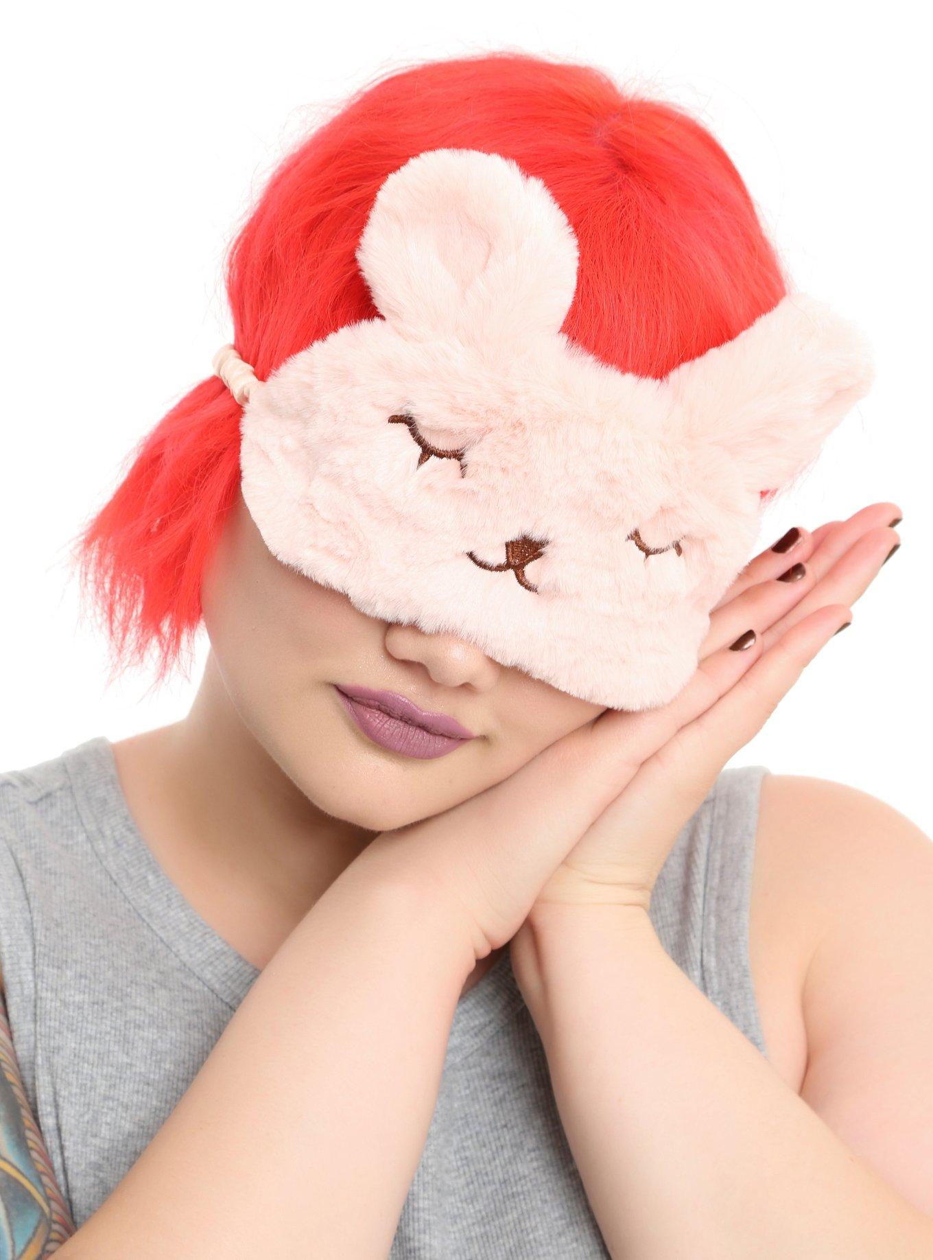 Pink Bunny Sleep Mask, , hi-res