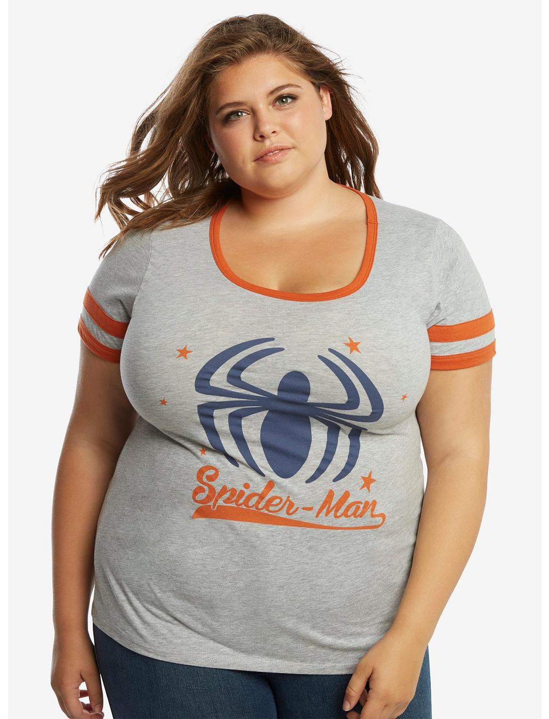 Marvel Spider-Man Retro Athletic T-Shirt Plus Size, HEATHER GREY, hi-res