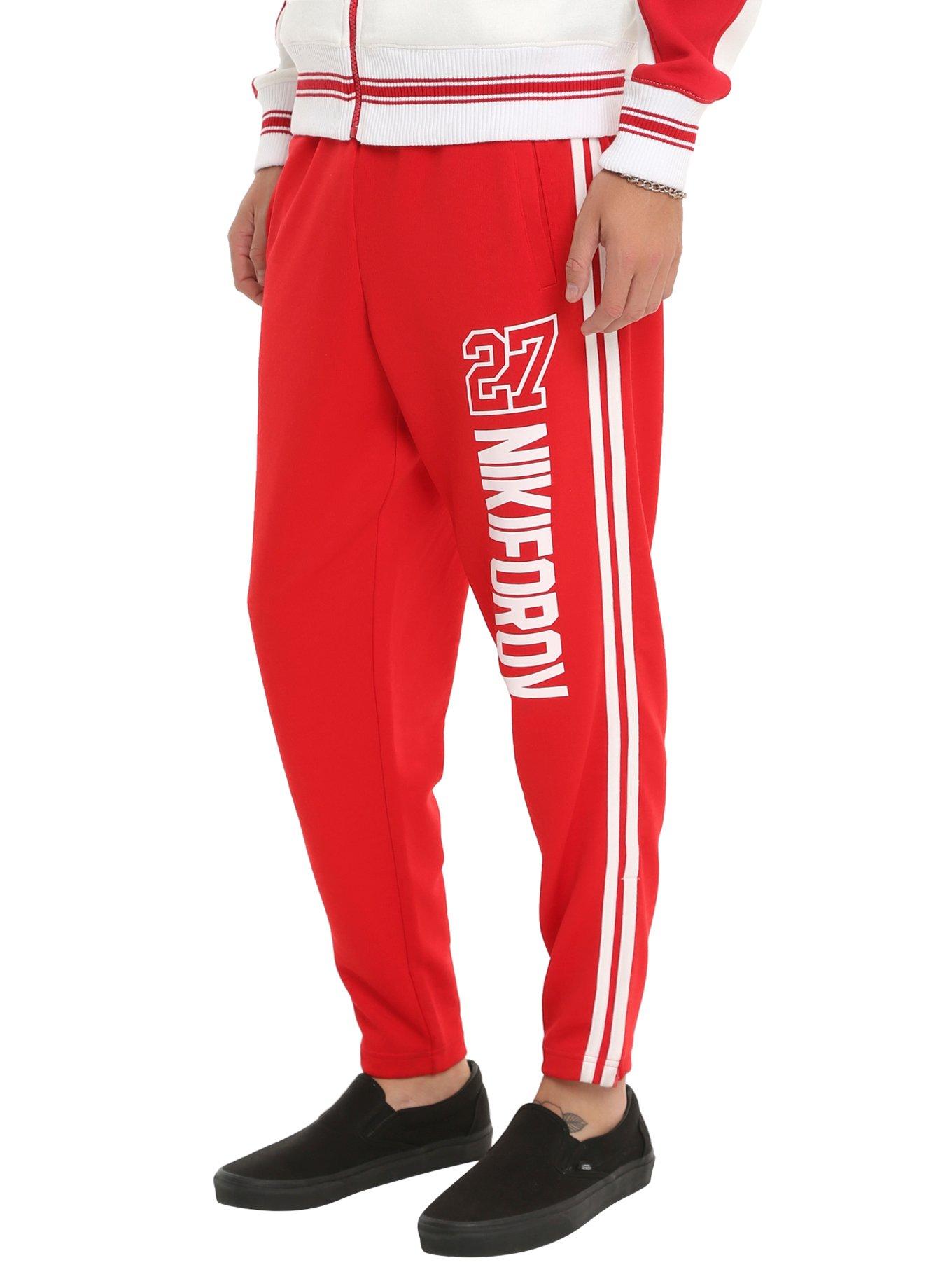 Yuri!!! On Ice Victor Nikiforov Track Pants, RED, hi-res