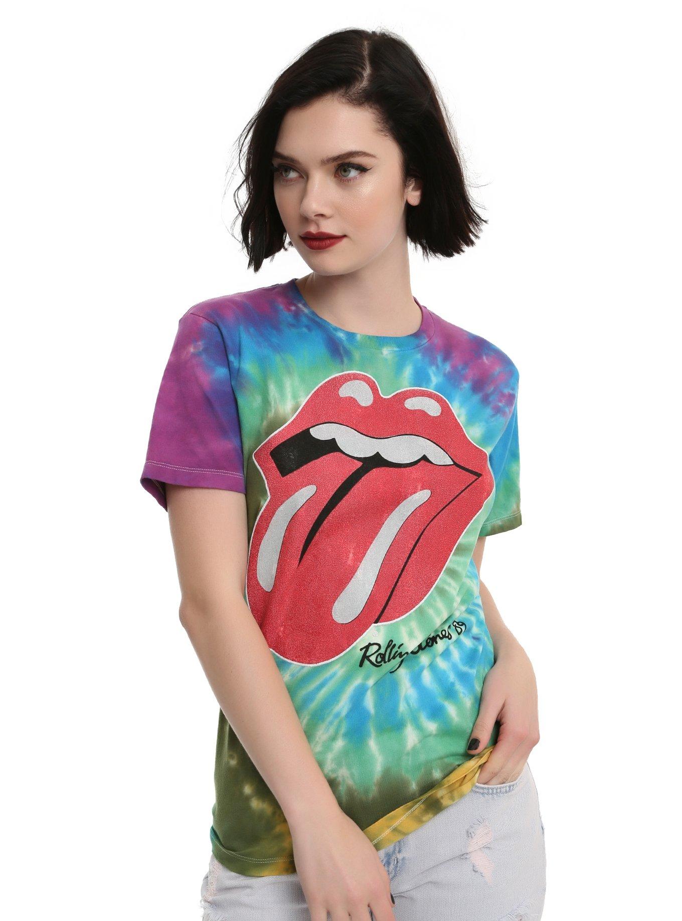 The Rolling Stones '89 Tongue Tie Dye T-Shirt, GREEN, hi-res