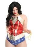 DC Comics Wonder Woman Lace-Up Corset Plus Size, RED, hi-res