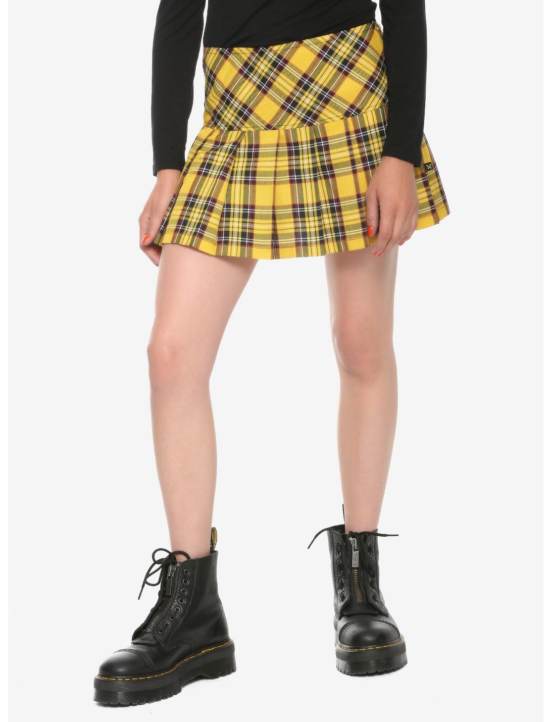 Tripp Yellow Plaid Skirt, YELLOW, hi-res
