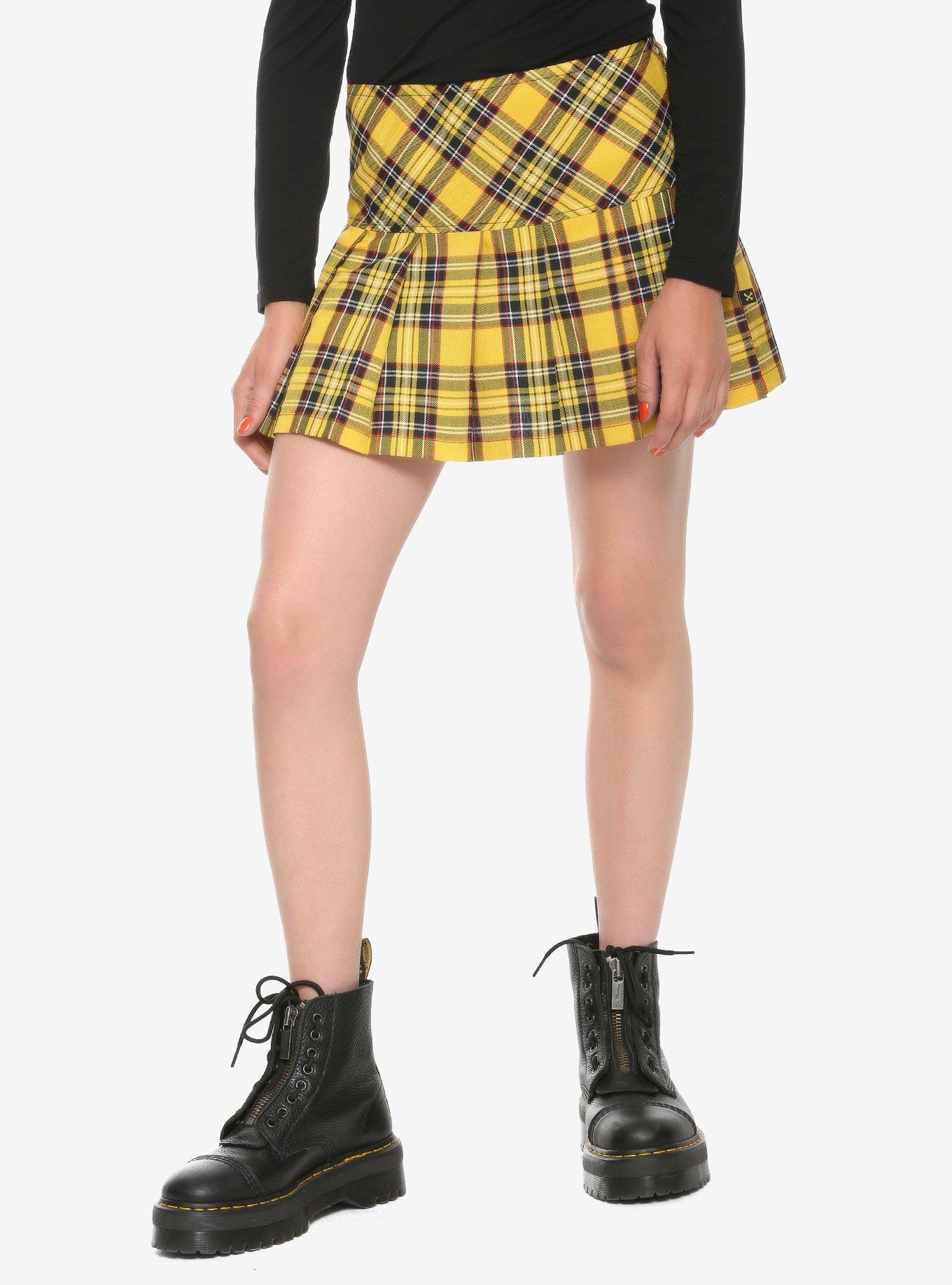 Tripp Yellow Plaid Skirt, YELLOW, hi-res