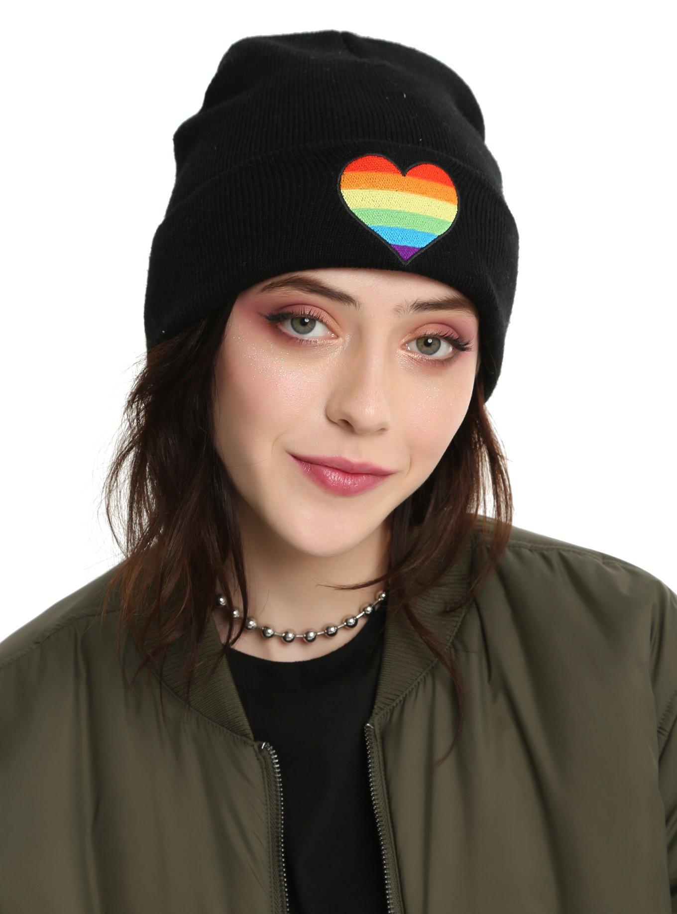 Rainbow Heart Watchman Beanie, , hi-res