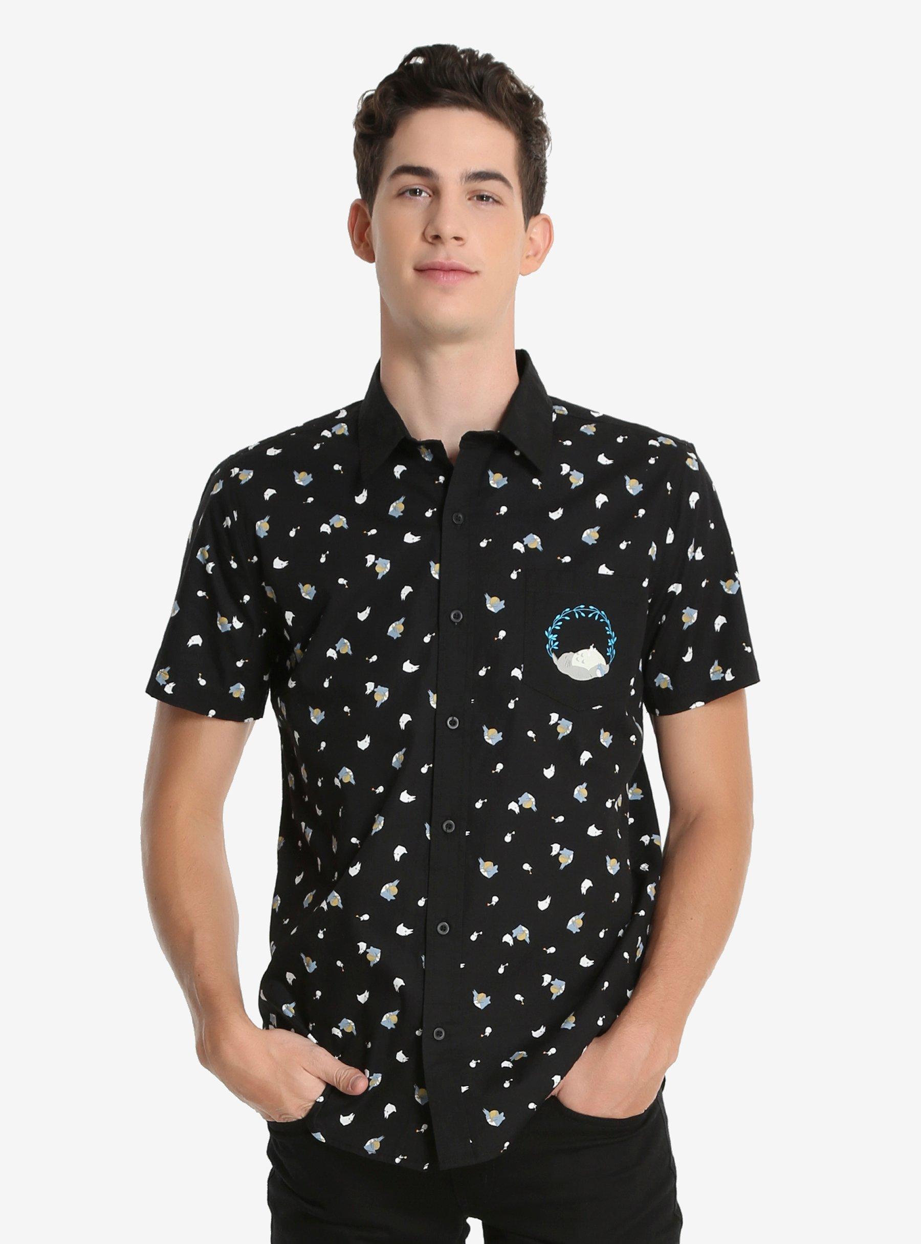 Our Universe Studio Ghibli My Neighbor Totoro Woven Button-Up - BoxLunch Exclusive, BLACK, hi-res