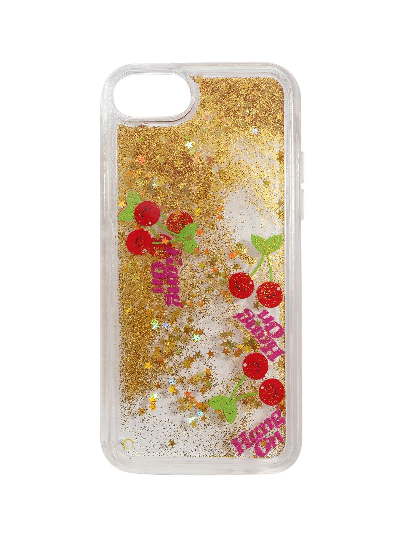 Hang On Cherry Glitter iPhone 7 Case, , hi-res