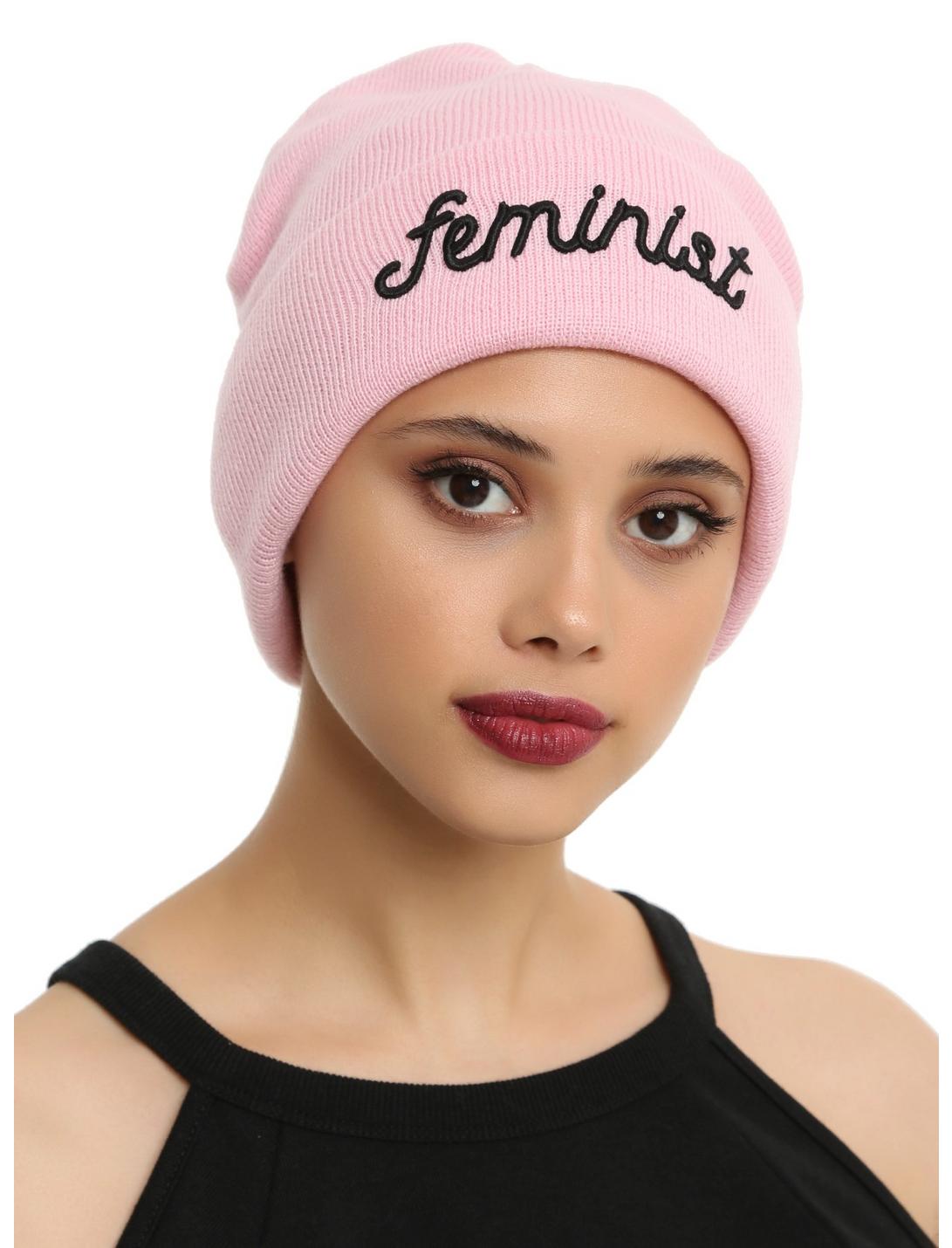 Pink Feminist Watchman Beanie, , hi-res