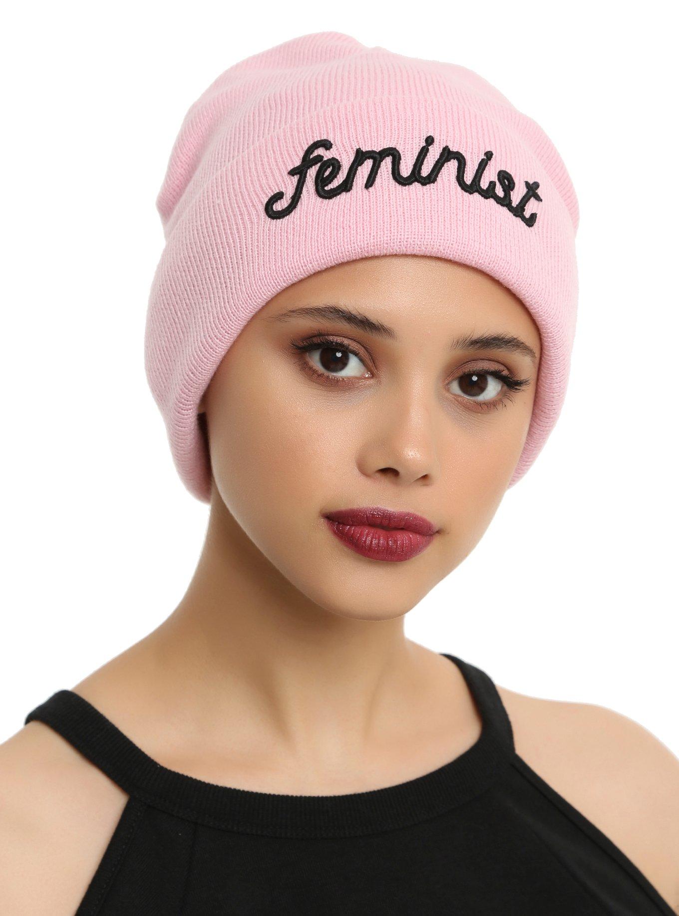 Pink Feminist Watchman Beanie, , hi-res