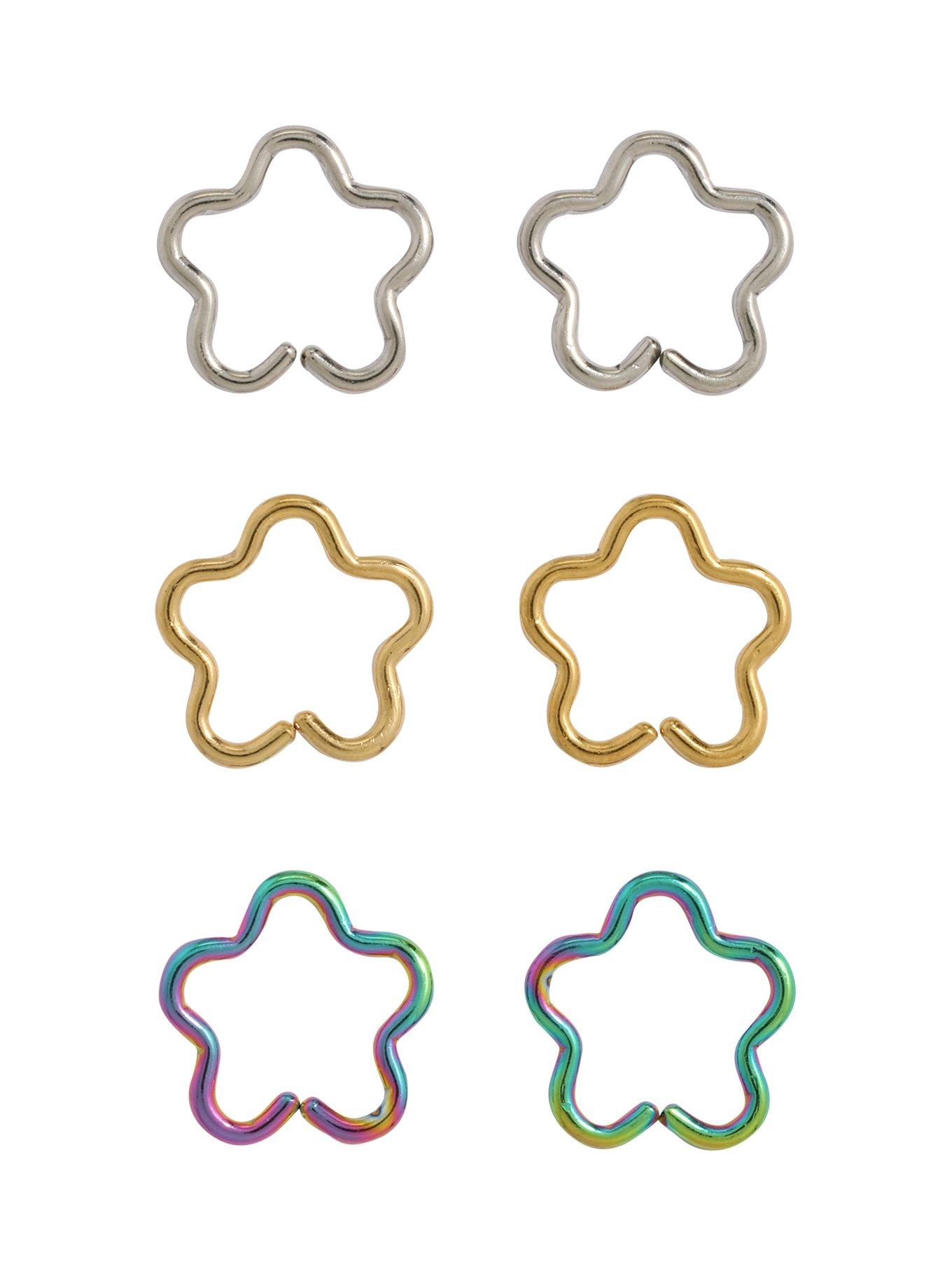 Steel Star Seamless Captive Hoop 6 Pack, MULTI, hi-res