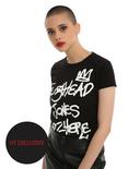 Riverdale Jughead Wuz Here Girls T-Shirt Hot Topic Exclusive, BLACK, hi-res