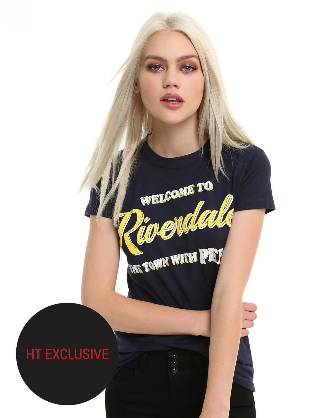 Riverdale Town With Pep Girls T-Shirt Hot Topic Exclusive, NAVY, hi-res