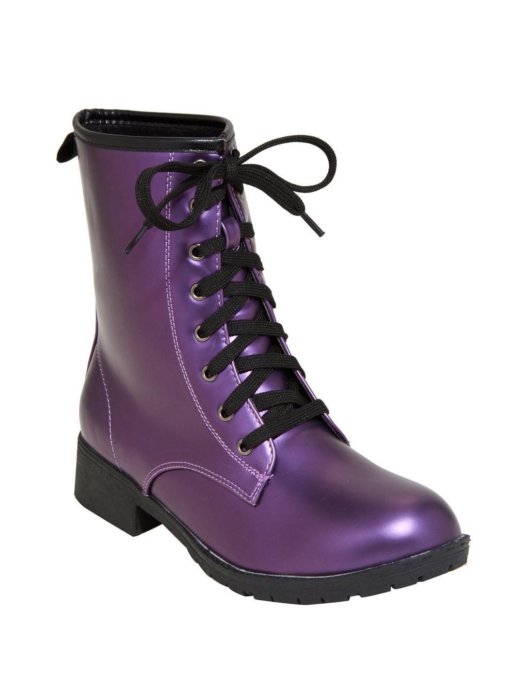Purple Shine Combat Boots, MULTI, hi-res