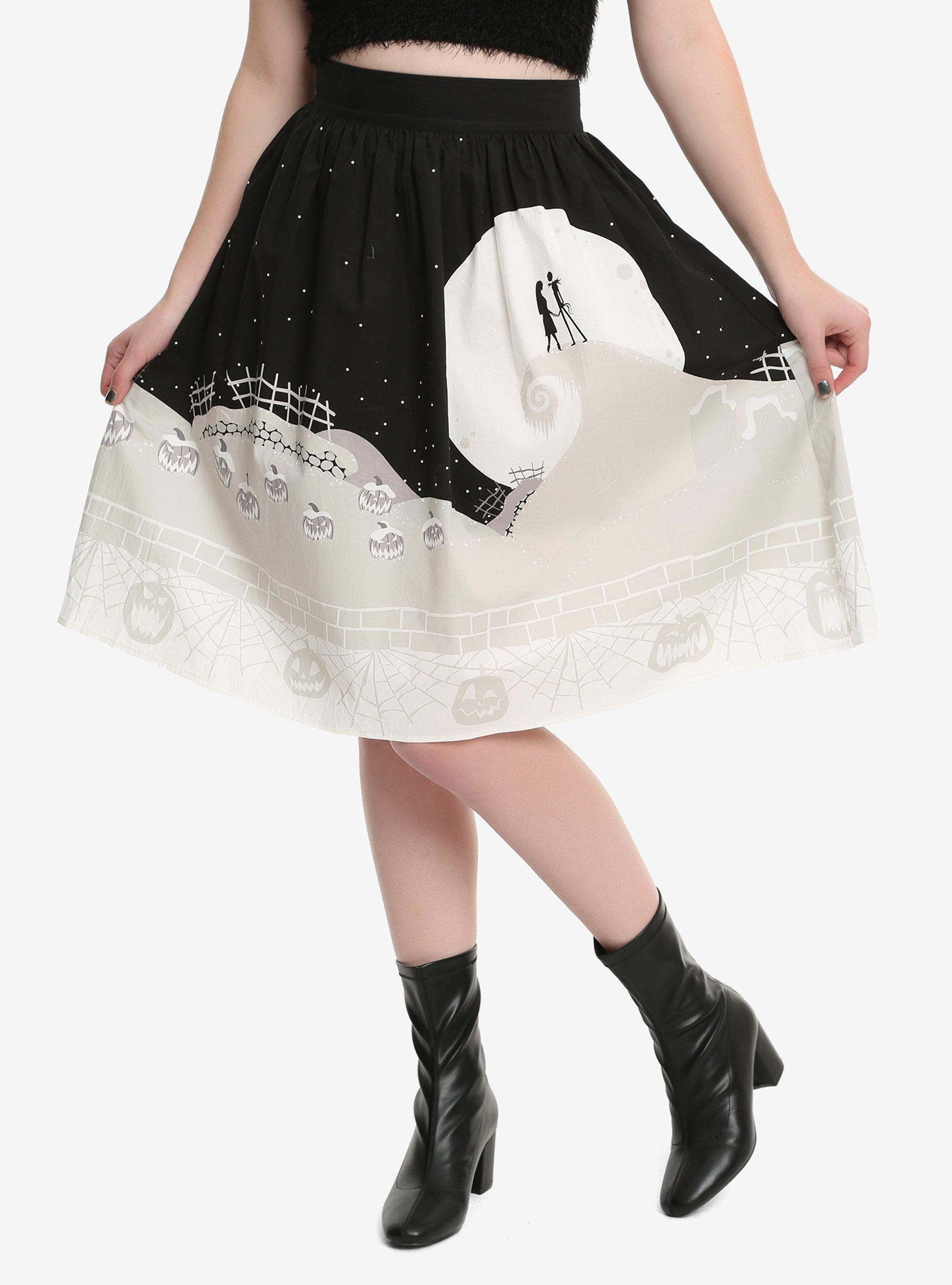 The Nightmare Before Christmas Moon Skirt, WHITE, hi-res