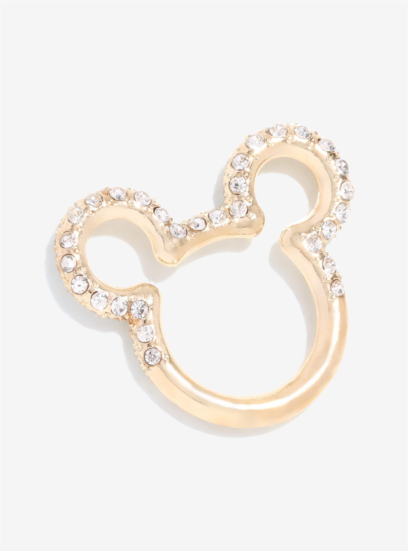 Disney Mickey Mouse Gold & Clear Gem Ring, MULTI, hi-res