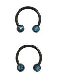 Steel Black Blue Opal Circular Barbell 2 Pack, MULTI, hi-res