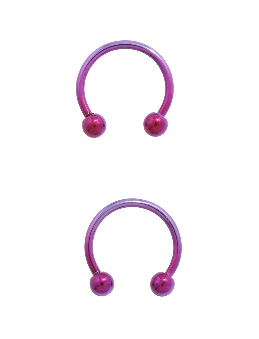 Steel Purple & Pink Ombre Circular Barbell 2 Pack, MULTI, hi-res