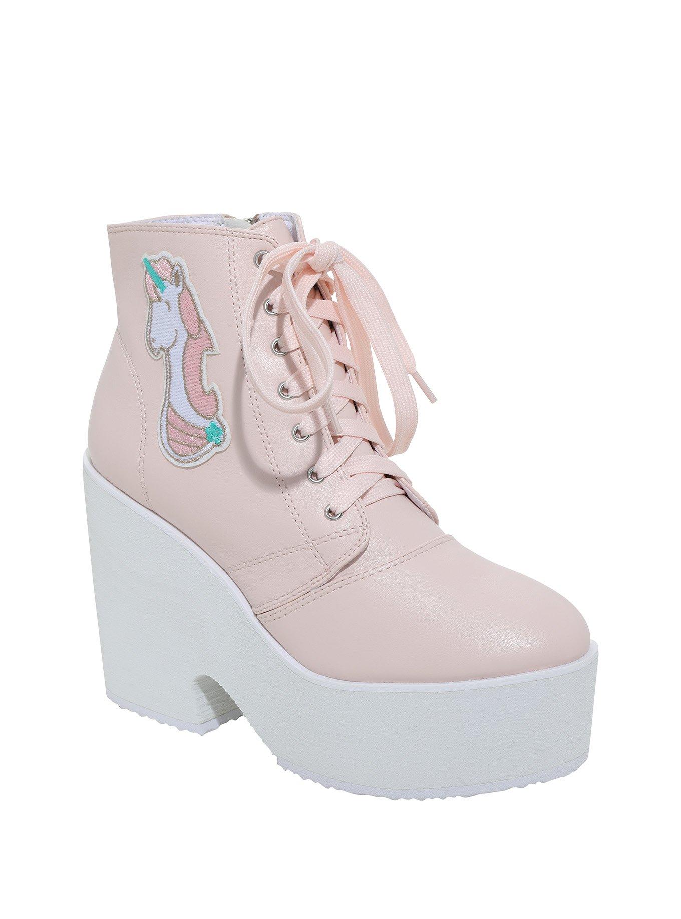 Pink Unicorn Wedge Booties, MULTI, hi-res