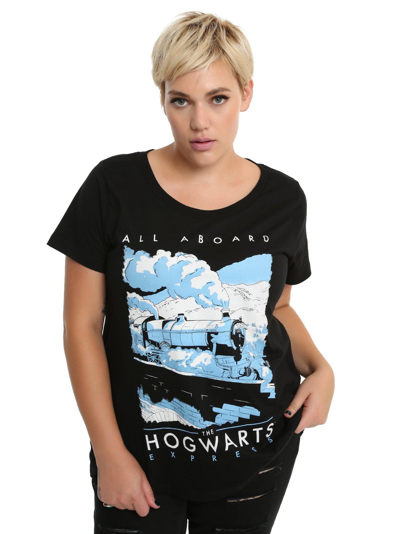 Harry Potter All Aboard Hogwarts Express Travel Girls T-Shirt Plus Size, BLACK, hi-res