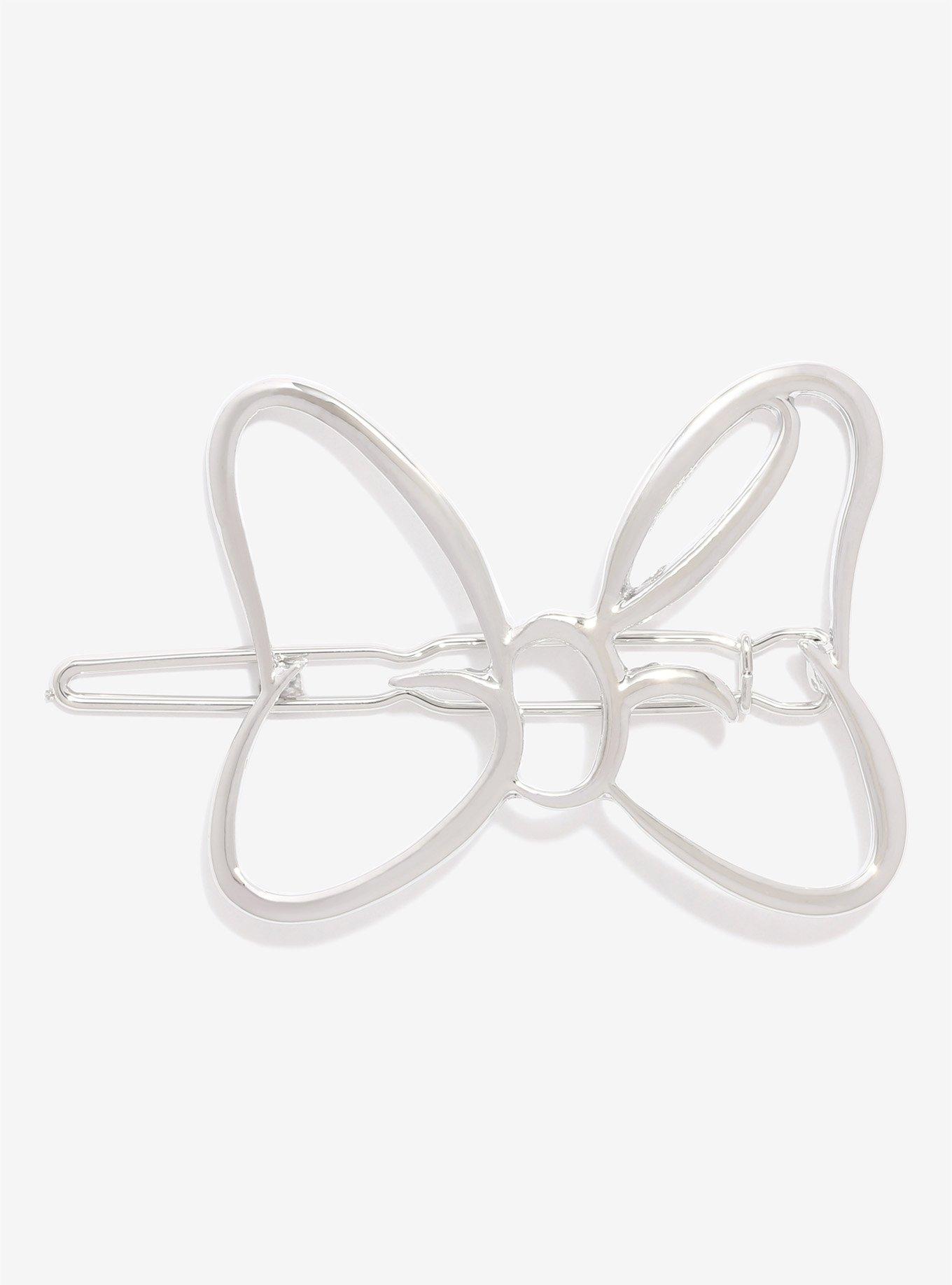 Disney Minnie Mouse Bow Silver Hair Clip, , hi-res