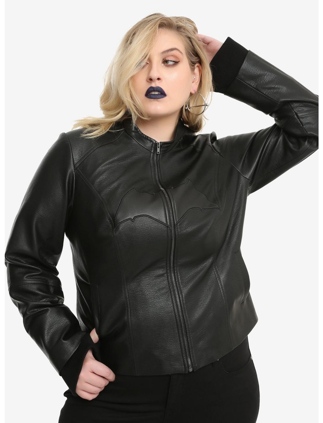 DC Comics Justice League Batman Faux Leather Girls Jacket Plus Size, MULTI, hi-res