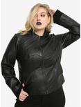 DC Comics Justice League Batman Faux Leather Girls Jacket Plus Size, MULTI, hi-res