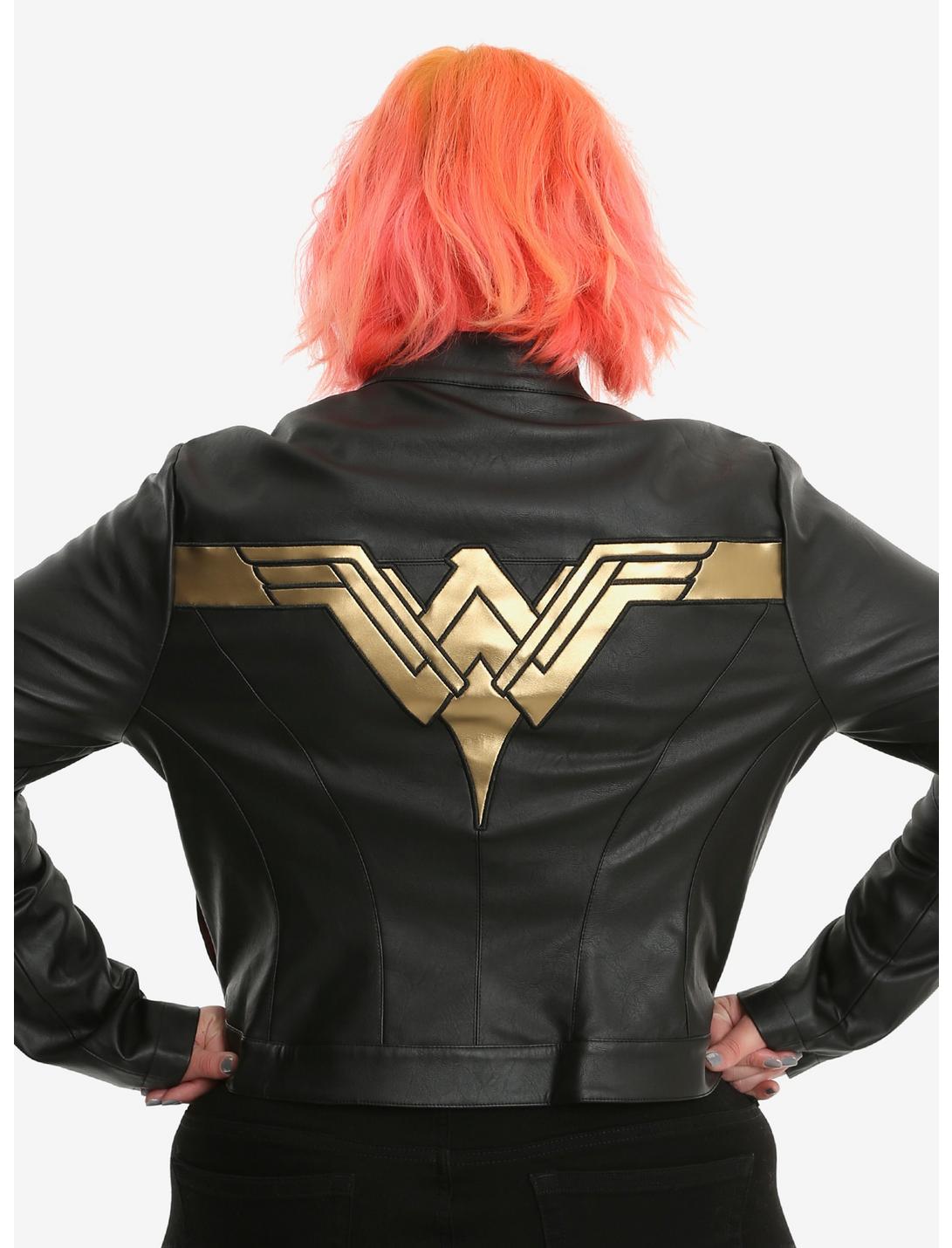 DC Comics Justice League Wonder Woman Faux Leather Jacket Plus Size, MULTI, hi-res
