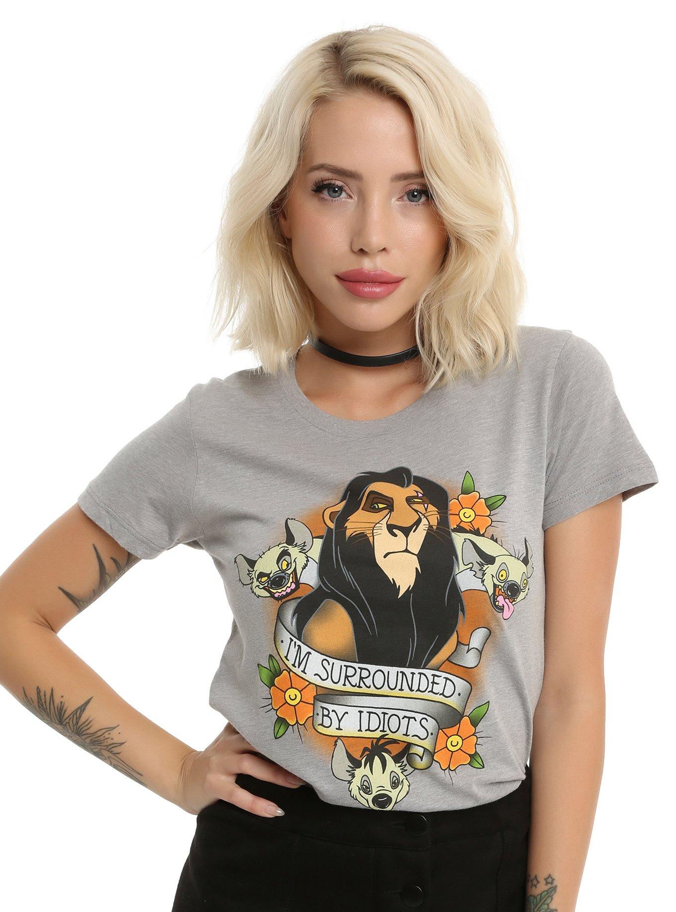 Disney The Lion King Scar Surrounded By Idiots Girls T-Shirt | Hot Topic, image size:1091x1430