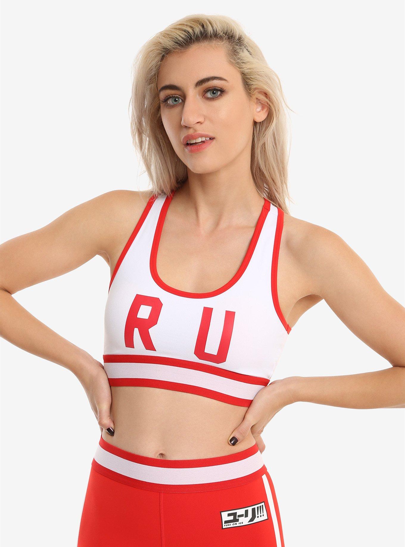 Yuri!!! On ICE Red & White Low-Impact Sports Bra